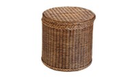 Rattan, Wäschekorb Rund in Toast Braun
