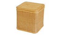 Rattan, Wäschekorb quadratisch in Honig