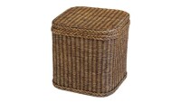 Rattan, Wäschekorb quadratisch in Toast Braun