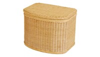 Rattan, Wäschetruhe bauchig-oval in Honig