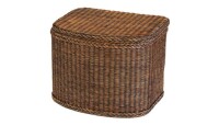Rattan, Wäschetruhe bauchig-oval in Toast Braun